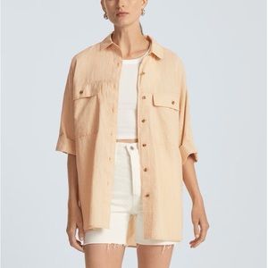EVERLANE Cotton Tourist Shirt Size L (Light Orange)